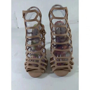 Madden Girl Heels Tan Strapy Sz 7 Heels 4" Fairy Disco Date night sexy